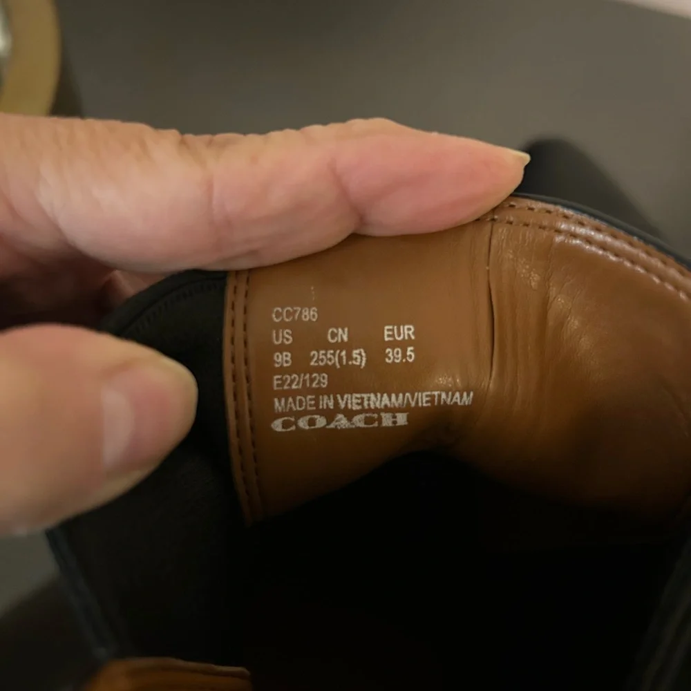 Coach Black and Tan Leather Boots - Picture 7 of 7